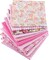 Pre-cut Fabric Cotton Quilting Squares – 10 pcs 20 x 20 Inch Pink Floral Gingham Patchwork Sewing Fabric Bundle for DIY Crafts & Home Décor